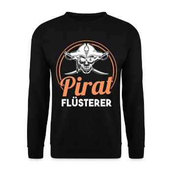 Pirat Flüsterer Piraten - Unisex Pullover - Schwarz - Vorne - Alina (178cm) & Michal (187cm)