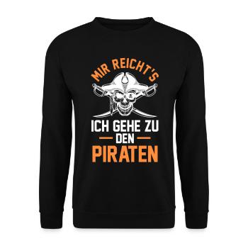 Pirat Piraten - Unisex Pullover - Schwarz - Vorne - Alina (178cm) & Michal (187cm)