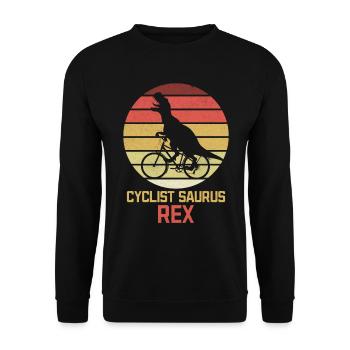 Bicycle Cycling Dinosaur Cyclist Funnier - Unisex Sweatshirt - black - Front - Alina (178cm) & Michal (187cm)