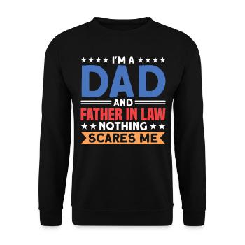 Schwiegervater Schwiegervater Papa - Unisex Pullover - Schwarz - Vorne - Alina (178cm) & Michal (187cm)