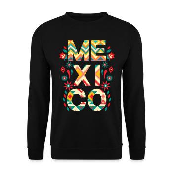 Mexico Talavera Mexican Flag - Unisex Sweatshirt - black - Front - Alina (178cm) & Michal (187cm)