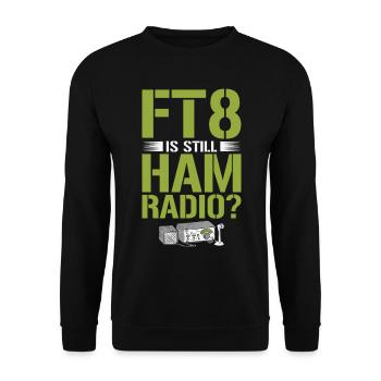 Funk Amateur Funker Funken Radio Hobby Geschenk - Unisex Pullover - Schwarz - Vorne - Alina (178cm) & Michal (187cm)