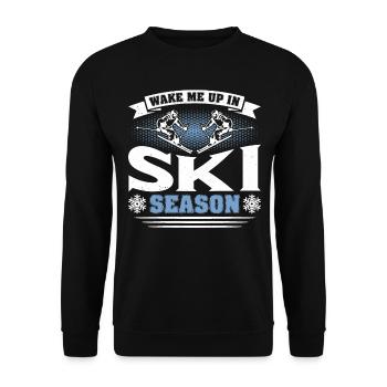 Skifahrer Skifahren Ski - Unisex Pullover - Schwarz - Vorne - Alina (178cm) & Michal (187cm)
