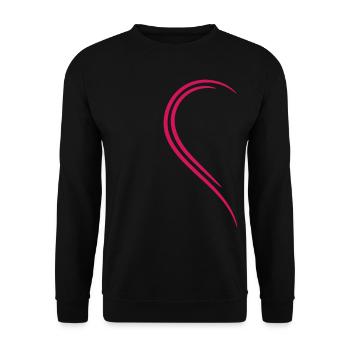 demi-cœur amour rouge - Sweat-shirt Unisexe - noir - Devant - Alina (178cm) & Michal (187cm)
