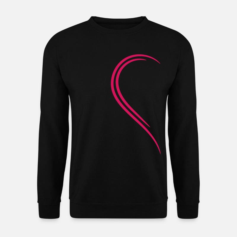 half heart red love - Unisex Sweatshirt - black