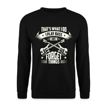 Bassist Instrument Bassgitarre Rockband - Unisex Pullover - Schwarz - Vorne - Alina (178cm) & Michal (187cm)