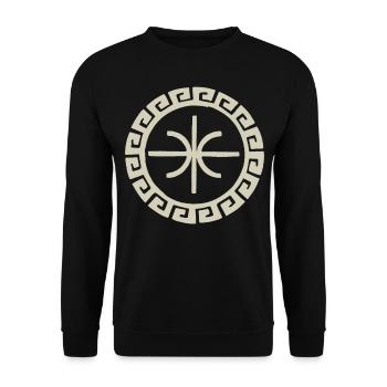 Epsilon Delphes - Conception de symbole grec ancien - Sweat-shirt Unisexe - noir - Devant - Alina (178cm) & Michal (187cm)