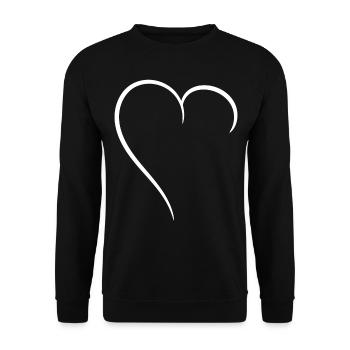 Half Heart White Love - Unisex Sweatshirt - black - Front - Alina (178cm) & Michal (187cm)