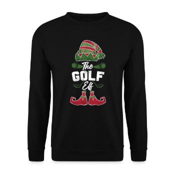 Golf Christmas Elf Vintage The - Unisex Sweatshirt - black - Front - Alina (178cm) & Michal (187cm)