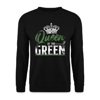 Golf Queen Vintage Crown Queen Of - Unisex Pullover - Schwarz - Vorne - Alina (178cm) & Michal (187cm)