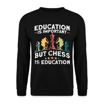 Schach Schachfigur Schachspieler - Unisex Pullover - Schwarz - Vorne - Alina (178cm) & Michal (187cm)