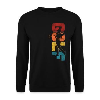 Golf Vintage Retro Golf - Unisex Pullover - Schwarz - Vorne - Alina (178cm) & Michal (187cm)