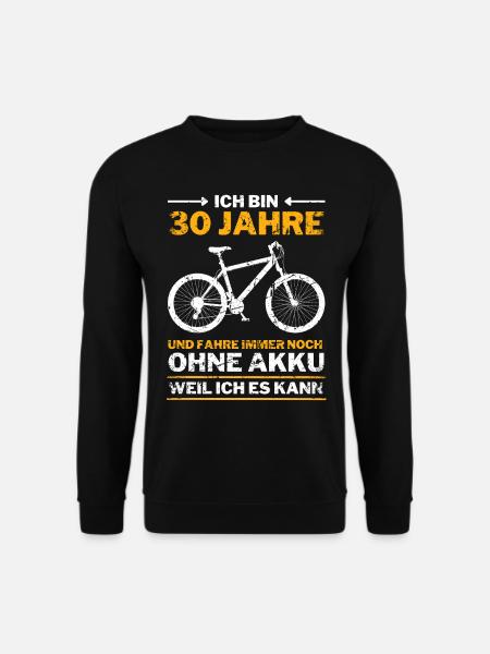 30 Jahre 30. Geburtstag Fahrrad ohne Akku - Unisex Pullover - Schwarz