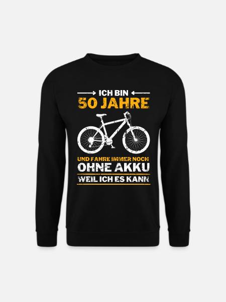 50 Jahre 50. Geburtstag Fahrrad ohne Akku - Unisex Pullover - Schwarz