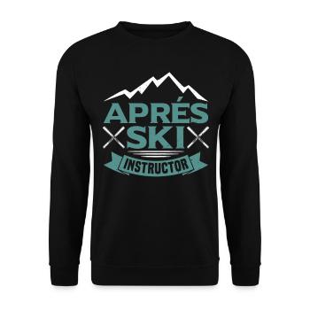 Aprés-Ski-Lehrer - Unisex Pullover - Schwarz - Vorne - Alina (178cm) & Michal (187cm)