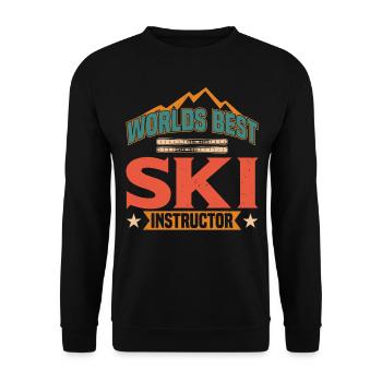 Skifahrer Skifahren Ski - Unisex Pullover - Schwarz - Vorne - Alina (178cm) & Michal (187cm)