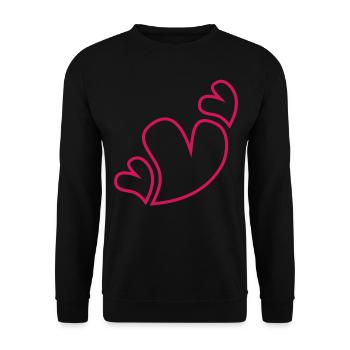 Trois cœurs rouges - Sweat-shirt Unisexe - noir - Devant - Alina (178cm) & Michal (187cm)