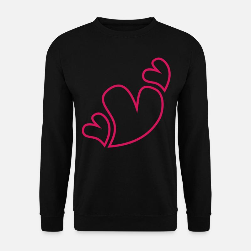 Three Red Hearts - Unisex Sweatshirt - black