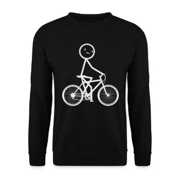 Bicycle Cycling Stick figure Funnier - Unisex Sweatshirt - black - Front - Alina (178cm) & Michal (187cm)