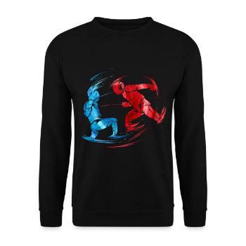 Sport Fencing Two Opponents in Fight At Fencing - Unisex Sweatshirt - black - Front - Alina (178cm) & Michal (187cm)