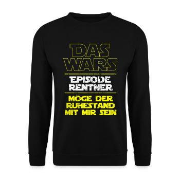 Das Wars - Rentner 2022 Rente Ruhestand - Unisex Pullover - Schwarz - Vorne - Alina (178cm) & Michal (187cm)