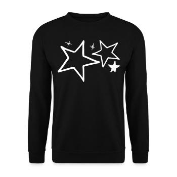 Sterne Weiss - Unisex Pullover - Schwarz - Vorne - Alina (178cm) & Michal (187cm)