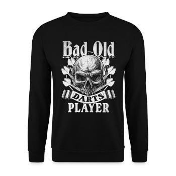 Darts-Spiel spielen Old Man Dartspieler Bad Old - Unisex Pullover - Schwarz - Vorne - Alina (178cm) & Michal (187cm)