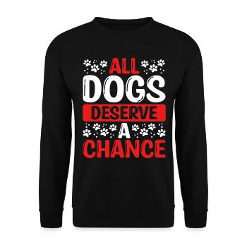 Sauvetage de chien Tous les chiens méritent une chance Chien de refuge - Sweat-shirt Unisexe - noir - Devant - Alina (178cm) & Michal (187cm)