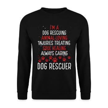 Chien Sauveteur Appreciaton Rescue Dog Dad Animal - Sweat-shirt Unisexe - noir - Devant - Alina (178cm) & Michal (187cm)
