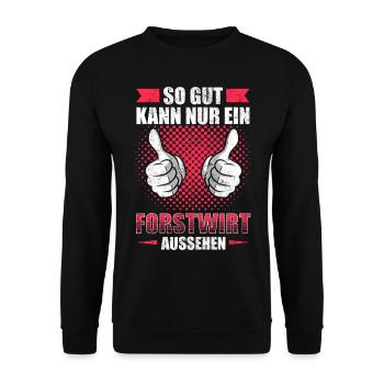 Forstwirt Forstwart Forstfacharbeiter Geschenk - Unisex Pullover - Schwarz - Vorne - Alina (178cm) & Michal (187cm)