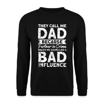 Vater Familie Papa - Unisex Pullover - Schwarz - Vorne - Alina (178cm) & Michal (187cm)