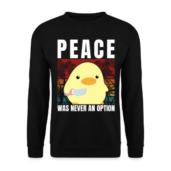 Duck with knife - Peace was never an option - Meme - Unisex Sweatshirt - black - Front - Alina (178cm) & Michal (187cm)