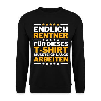 Rentner 2022 Rente Ruhestand - Unisex Pullover - Schwarz - Vorne - Alina (178cm) & Michal (187cm)
