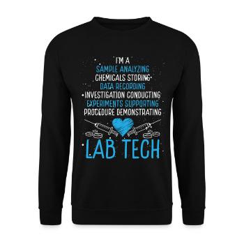 Technicien Labratory Medical Funny Lab Tech - Sweat-shirt Unisexe - noir - Devant - Alina (178cm) & Michal (187cm)