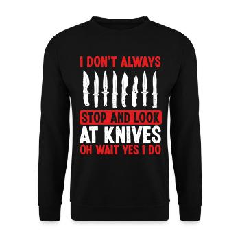 Knife Collecting Bladesmith Knifemaking Knives - Unisex Sweatshirt - black - Front - Alina (178cm) & Michal (187cm)