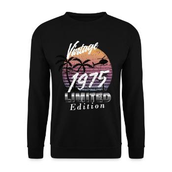 Vintage 1975 Limited Edition - Unisex Pullover - Schwarz - Vorne - Alina (178cm) & Michal (187cm)