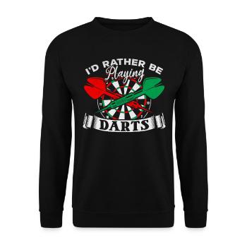 Darts game Darts player I would rather darts - Unisex Sweatshirt - black - Front - Alina (178cm) & Michal (187cm)