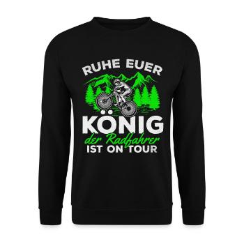 Downhill Fahrrad Fahrer Fahrradfahrer Mountainbike - Unisex Pullover - Schwarz - Vorne - Alina (178cm) & Michal (187cm)