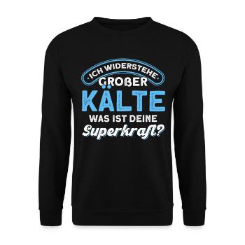 Kaltduscher Eisbader Eisbaden - Unisex Pullover - Schwarz - Vorne - Alina (178cm) & Michal (187cm)