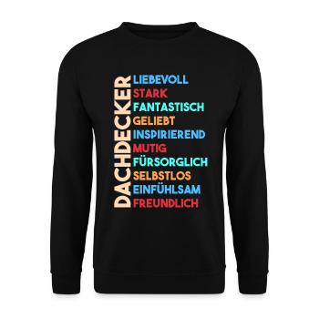 Dachdecker - Unisex Pullover - Schwarz - Vorne - Alina (178cm) & Michal (187cm)