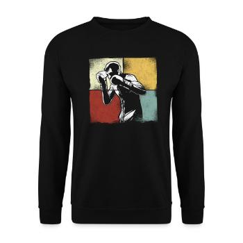 Boxing Retro Vintage - Unisex Pullover - Schwarz - Vorne - Alina (178cm) & Michal (187cm)