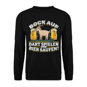 Bock Auf Dart Spielen Und Bier Saufen Darten Dart - Unisex Pullover - Schwarz - Vorne - Alina (178cm) & Michal (187cm)