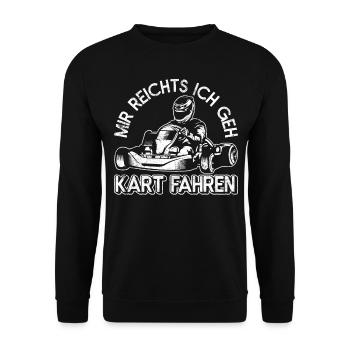 Gokart Go-Kart Rennfahrer Spruch - Unisex Pullover - Schwarz - Vorne - Alina (178cm) & Michal (187cm)