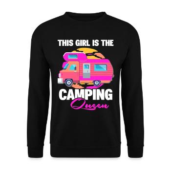 Cette fille est le camping-car Camping Queen - Sweat-shirt Unisexe - noir - Devant - Alina (178cm) & Michal (187cm)