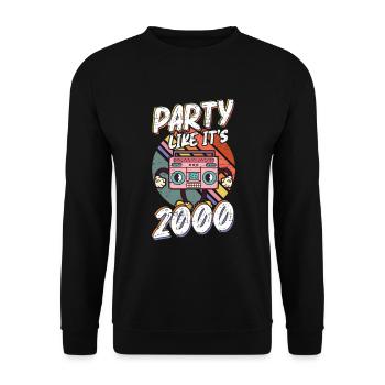 Party Like It's 2000 80s Dancing Step Party - Unisex Sweatshirt - black - Front - Alina (178cm) & Michal (187cm)