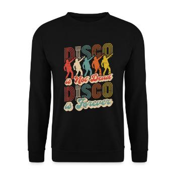 Disco n’est pas mort Disco est pour toujours - Sweat-shirt Unisexe - noir - Devant - Alina (178cm) & Michal (187cm)
