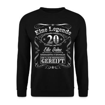 Legende 20 Jahre 20. Geburtstag Männer Frauen - Unisex Pullover - Schwarz - Vorne - Alina (178cm) & Michal (187cm)