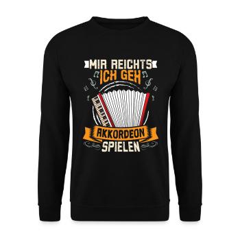 Akkordeon Musik Musikinstrument - Unisex Pullover - Schwarz - Vorne - Alina (178cm) & Michal (187cm)
