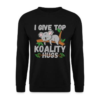 I Give Top Koality Hugs Cute Koala Bear - Sweat-shirt Unisexe - noir - Devant - Alina (178cm) & Michal (187cm)