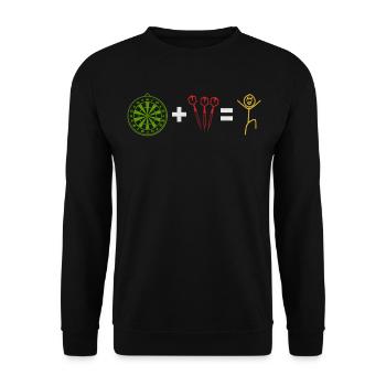 Dart Strichmännchen Dartscheibe+Dart = lustiger - Unisex Pullover - Schwarz - Vorne - Alina (178cm) & Michal (187cm)